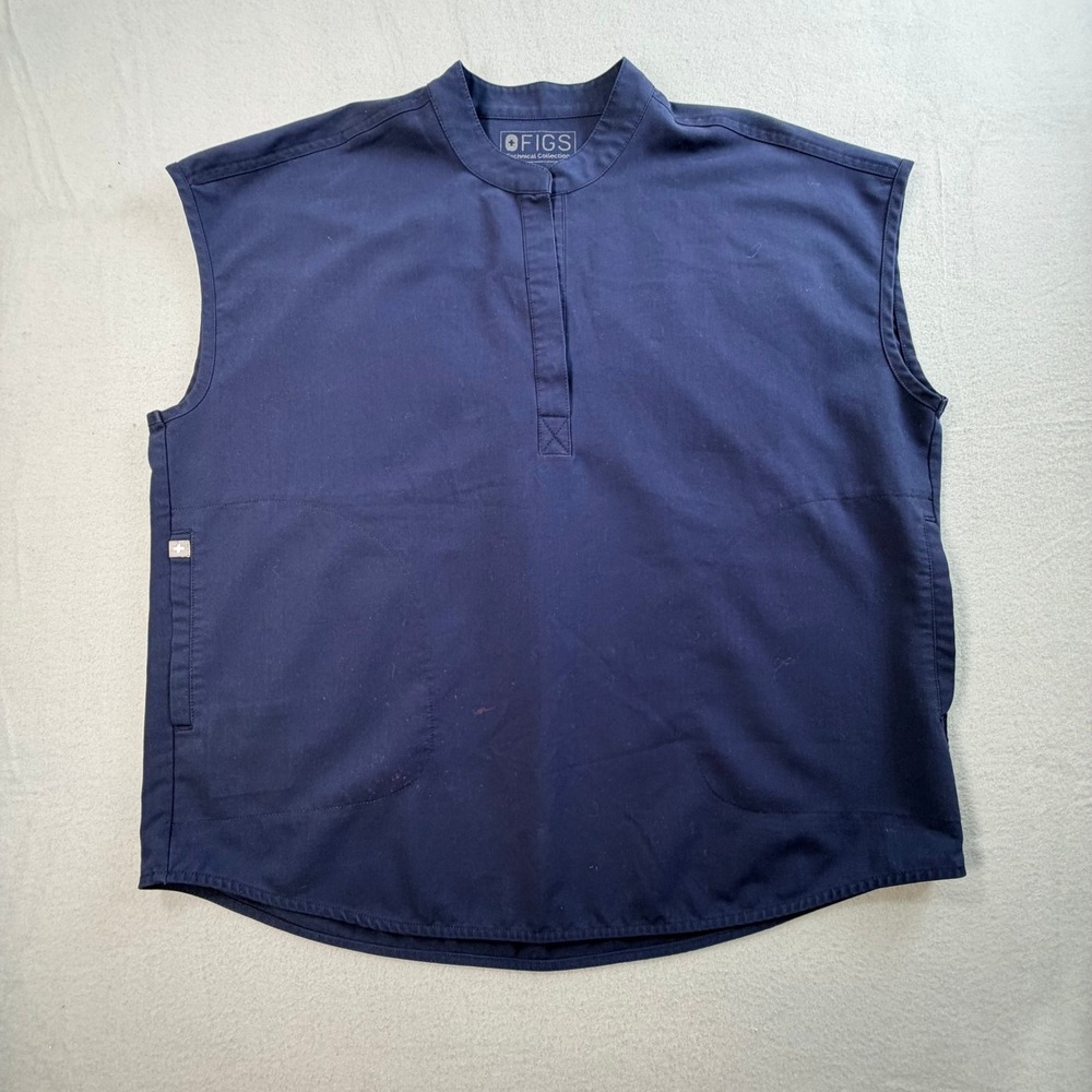 Figs Women's Navy Blue Rafaela Scrub Top Medium
